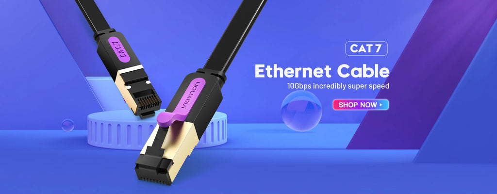 Vention RJ45 Connector Cat7/6/5e Ethernet Adapter Female to Female 8P8C Patch Network Extender Extension Wire for Ethernet Cable
