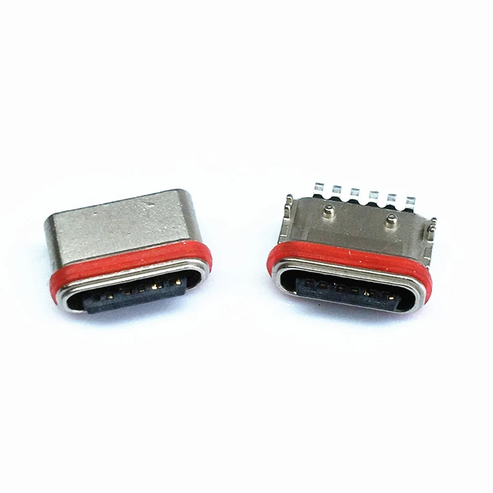 IPX7 Waterproof Type C 6 Pin SMT Socket Connector USB 3.1 Female SMD DIP For Huawei Samsung Lenovo PCB Design DIY High Current