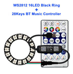 WS2812B Individually Addressable Led Ring 5050 RGB With USB 28Keys Bluetooth Music Controller Kit BuiIt-in 8/16/24/35/45 Pixels