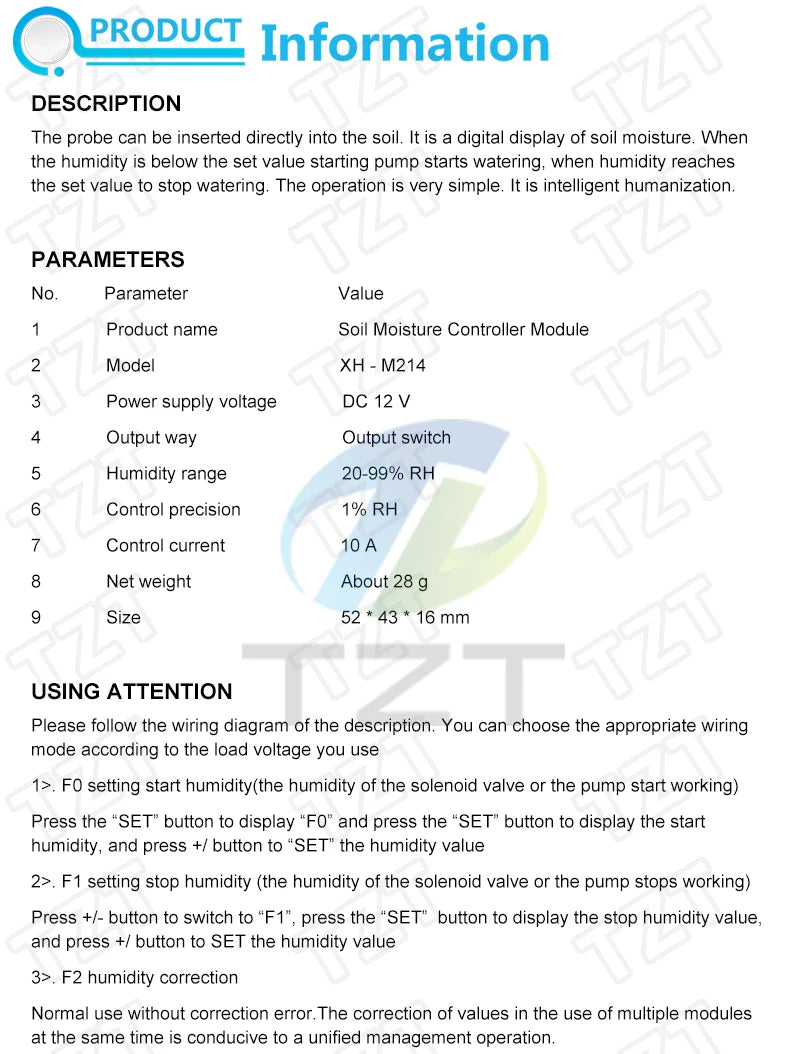 Capacitive Soil Moisture Sensors Module / Soil Humidity Digital Display Relay Control Module Automatic Watering TZT For Arduino