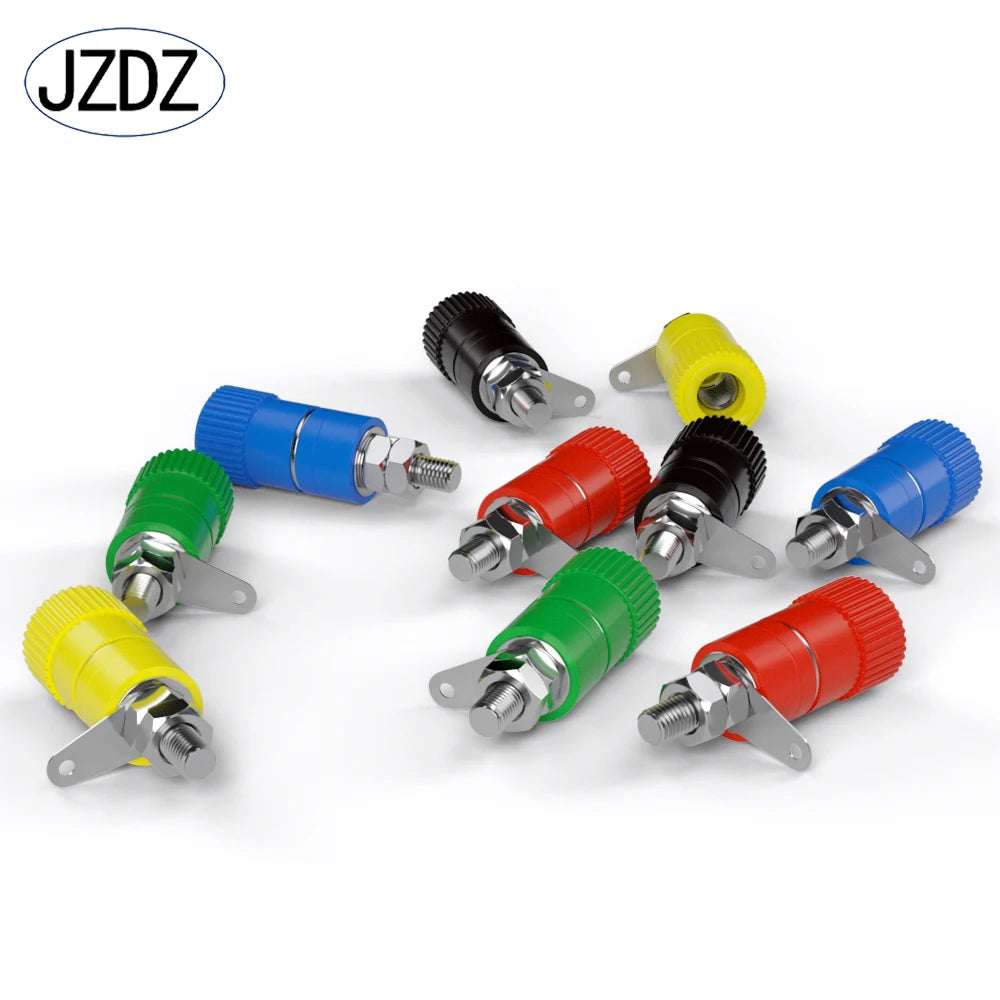 JZDZ 10pcs 4mm Banana Socket Binding Post Nut Banana Plug Jack Electrical Connector Terminal DIY Parts J.50001