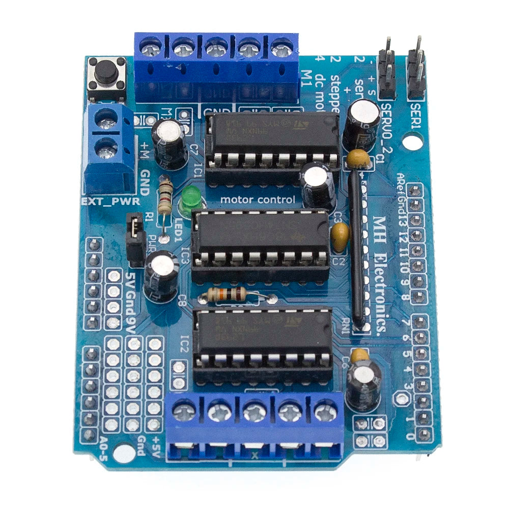Motor-driven expansion board L293D motor control shield  Duemilanove, Mega 2560 and UNO