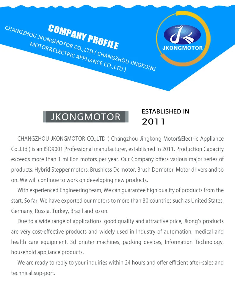 Jkongmotor 42BLS03 BLD120 Brushless DC Motor 4.8A 77.5W 24V 4000rpm 42 BLDC Motor With Hall Sensor for Textile Machinery Robot