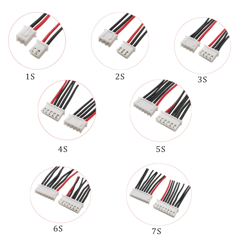 5Pcs 1S 2S 3S 4S 5S 6S 7S Lipo Battery Balance Charger Cable Wire IMAX B6 Balance Cable Connector 2.54mm JST-XH Cable for RC