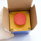 1Pcs One Hole Waterproof Plastic Emergency Stop Mushroom Head Yellow AKA1 Push Button Box Switch Elevator ES542 22mm IP65