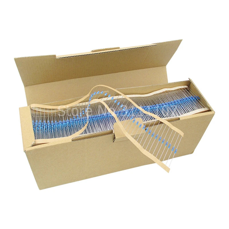 100PCS/LOT 1/4W 1R~22M 1% Metal film resistor 100R 220R 1K 1.5K 2.2K 4.7K 10K 22K 47K 100K 100 220 1K5 2K2 4K7 ohm Resistance
