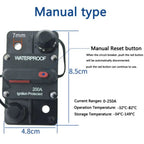 Brand 30A 40A 50A 60A 70A 80A 100A 120A 150A 200A 250A 300A AMP Circuit Breaker Fuse Reset 12-48V DC Car Boat Auto Waterproof
