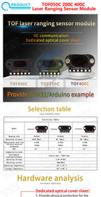 VL6180/VL53L0X/VL53L1X Time of Flight (ToF) Laser Ranging Sensor Module TOF050C TOF200C TOF400C 50CM/2M/4M IIC For Arduino STM32