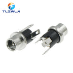 10PCS DC025M 5.5*2.1/2.5mm DC Socket With Nut 5.5x2.1/5.5x2.5 mm DC Power Jack Socket Female Panel Mount Connector