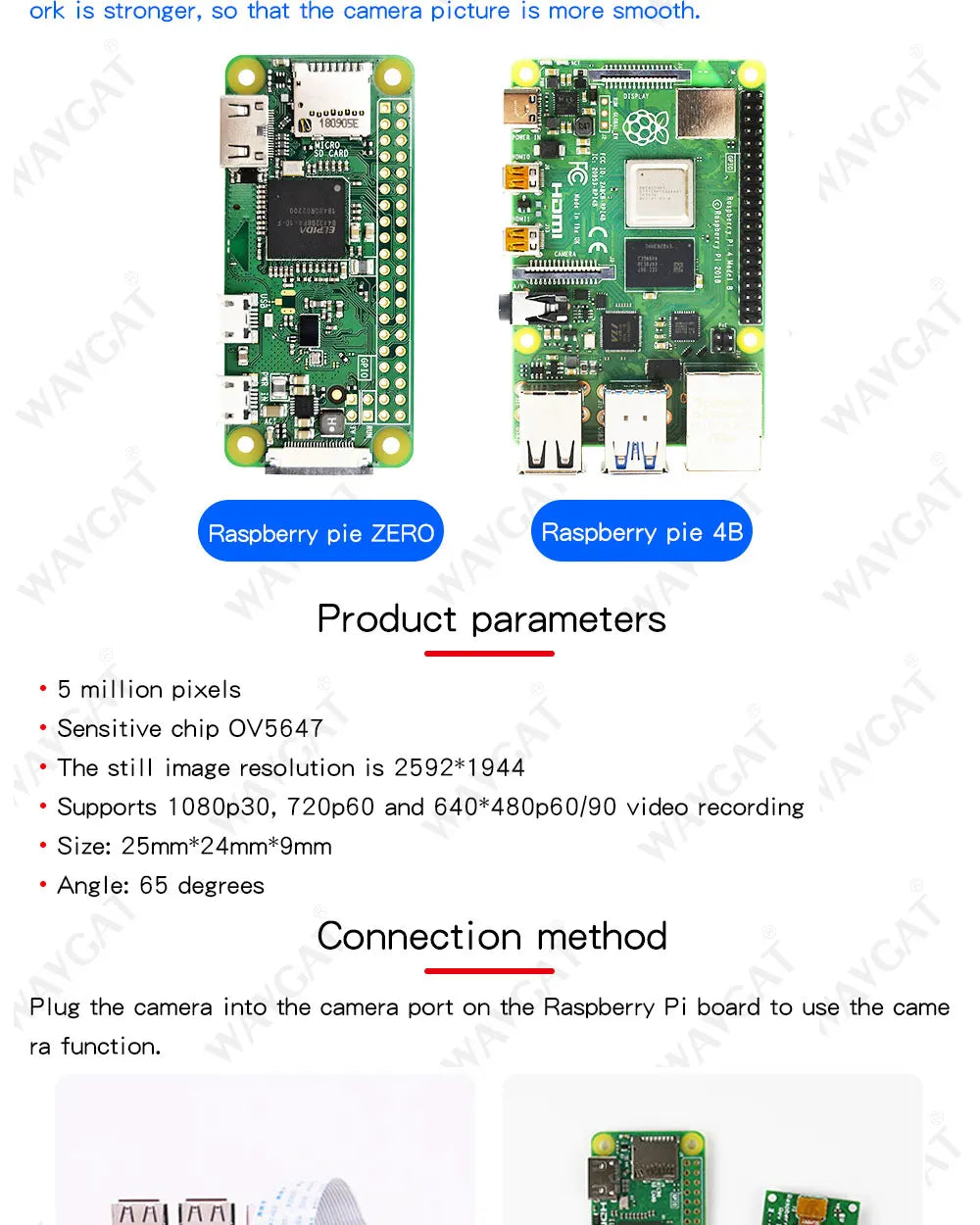 Raspberry Pi 3 Model B+ Camera Module 1080p 720p Mini Camera 5MP Webcam Video Camera compatible for Raspberry Pi 4 Model B