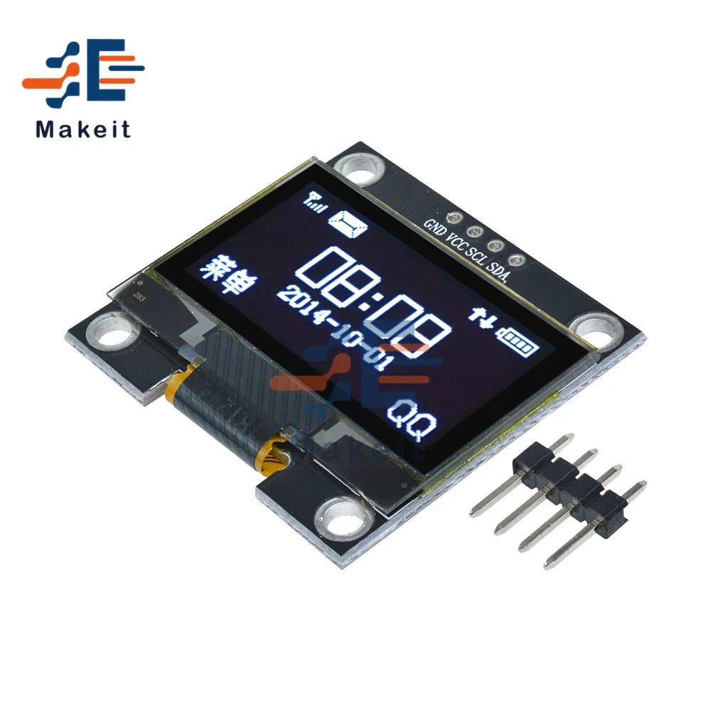 1.3 Inch 1.3" OLED LCD Display White/Blue Screen Module 4PIN IIC I2C Serial 128x64 SSH1106 12864 LCD Screen Board for Arduino
