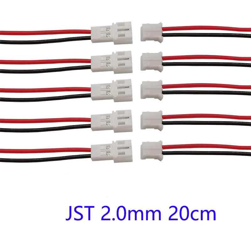 10/5/2 Pairs Small Mini JST 1.25mm PH2.0 XH2.54 2 Pin Male Female Plug Jack Connector Cable JST 1.25/2.0/2.54 2P Electronic Wire
