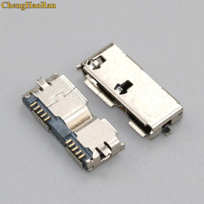 ChengHaoRan 1pcs Micro USB 3.0 Jack 10pin Female Sockect Tail Charging Port Mobile Hard Disk Interface Micro Connector