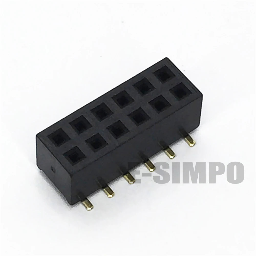 100pcs SMT 1.27mm Dual Vertical SMD PCB 2*3P 2X4P 2X5P 2X6P 2X7P 2X10P 2*12P PH4.3mm Gold Rohs Female Pin Header Connector