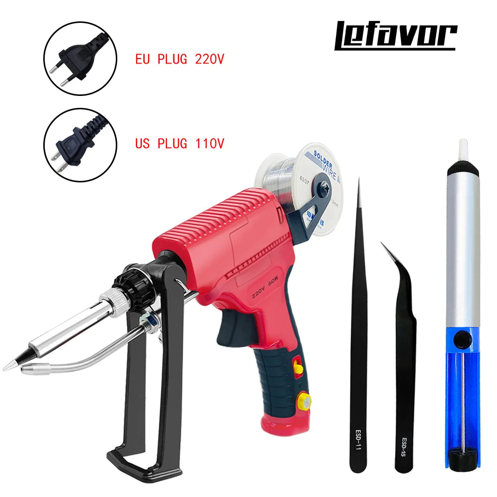 Electric Soldering Iron Gun Hand-held Internal Heating Soldering Iron Automatically Send Tin Gun Soldering Welding Repair Tool