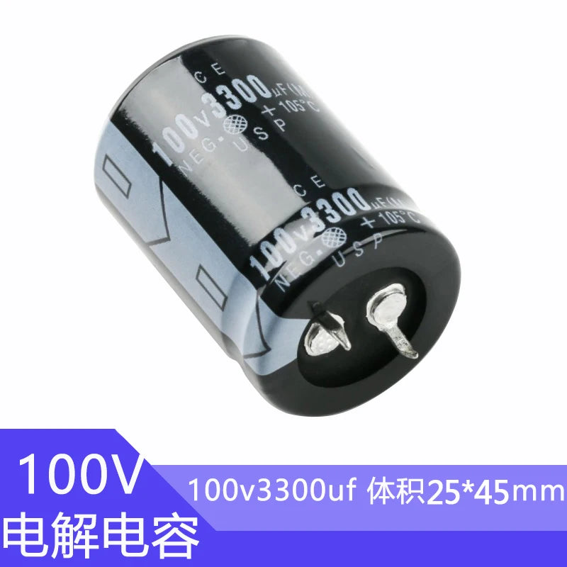 100v 3300uF Volume 25x45mm  Aluminum Electrolytic Capacitors 3300uf100v 100v3300mf 3300mf100v 100Volt 3300MFD 100V3300uf 4700uf