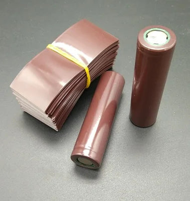 100pcs 18650 Battery Wrap Sleeve Heat Shrink Shrinkable Tube Insulated Multicolor Battery Skin PVC FilmTape Protector Cover Pipe