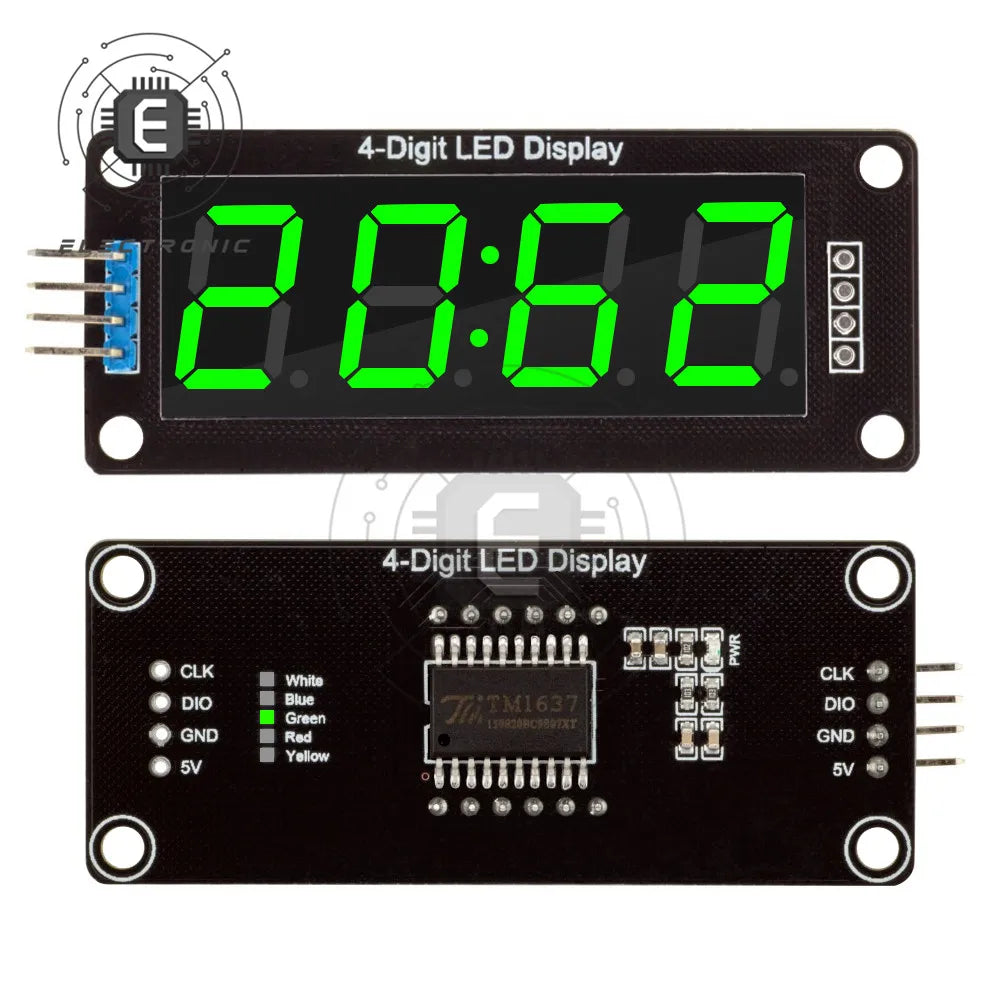 0.56inch TM1637 4-Digit LED Digital Display Tube Decimal 7-Segments Available in Multiple Colors