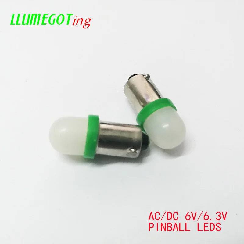 50pcs BA9S T4W #44 #47 Milk White Dome 2x 5630SMD Various Color Non Polarity AC DC 6V 6.3V Bally Pinball Game Machine Led Bulbs