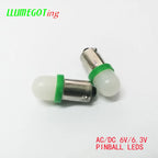 50pcs BA9S T4W #44 #47 Milk White Dome 2x 5630SMD Various Color Non Polarity AC DC 6V 6.3V Bally Pinball Game Machine Led Bulbs