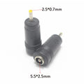 1/2/5pcs 2.5 X 0.7 mm Male to 5.5x2.1/5.5x2.5 Female Socket Jack DC Power Connector Adapter Laptop 5.5*2.1/5.5*2.5 to 2.5*0.7mm
