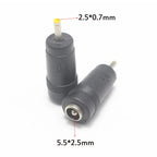 1/2/5pcs 2.5 X 0.7 mm Male to 5.5x2.1/5.5x2.5 Female Socket Jack DC Power Connector Adapter Laptop 5.5*2.1/5.5*2.5 to 2.5*0.7mm