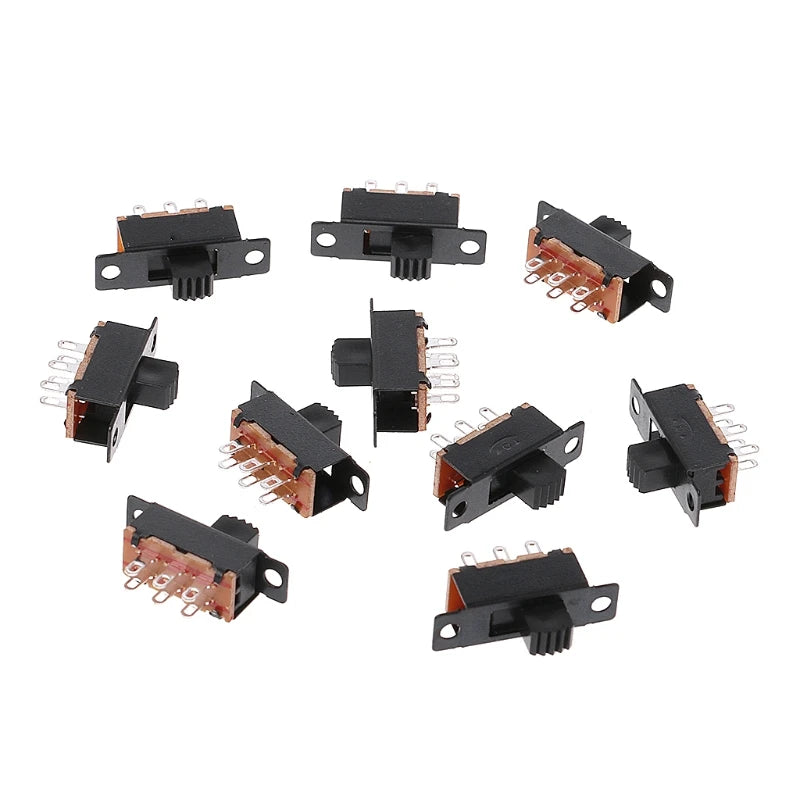 10Pcs SS22F32 6 Pins 2 Positions DPDT On/On Mini Slide Switch 0.5A Toggle Switch Y5GB