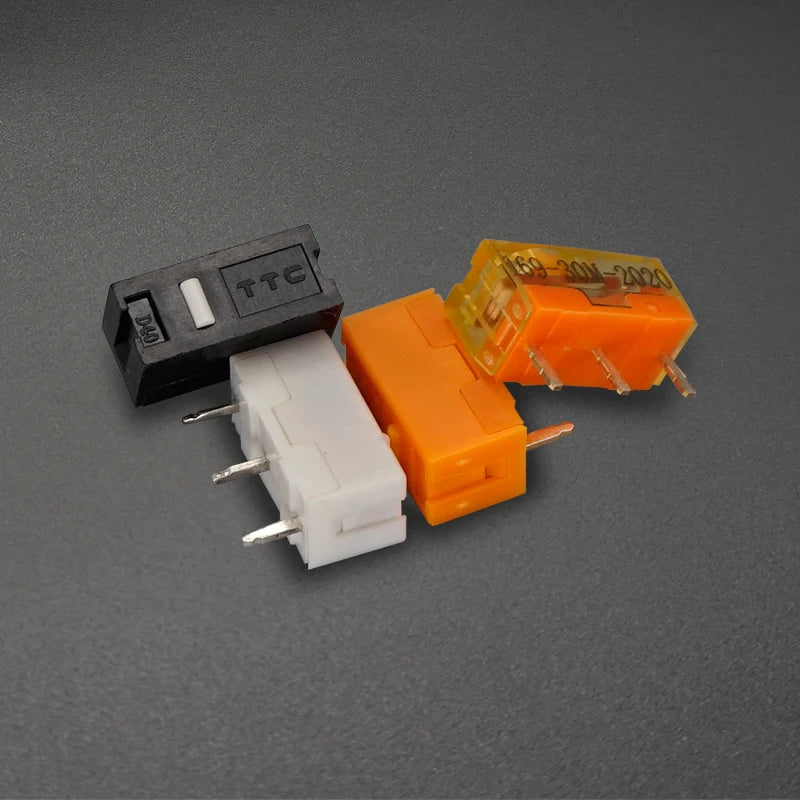 2pcs TTC Dustproof gold mouse micro switch 30 millions click lifetime Silver contact white dot Button Compatible D2FC-F-7N