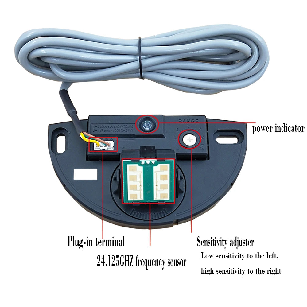 24G 3.5m detection 4X2m covering Automatic Gate door microwave motion sensor detector sliding swing door sensor