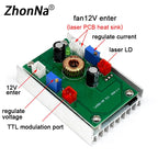 Lasers 520nm 1W Green Laser Module DC12V Focusable DIY OX Laser Head 1000mW Diode Laser for Stage Laser Bird Repellent  With TTL