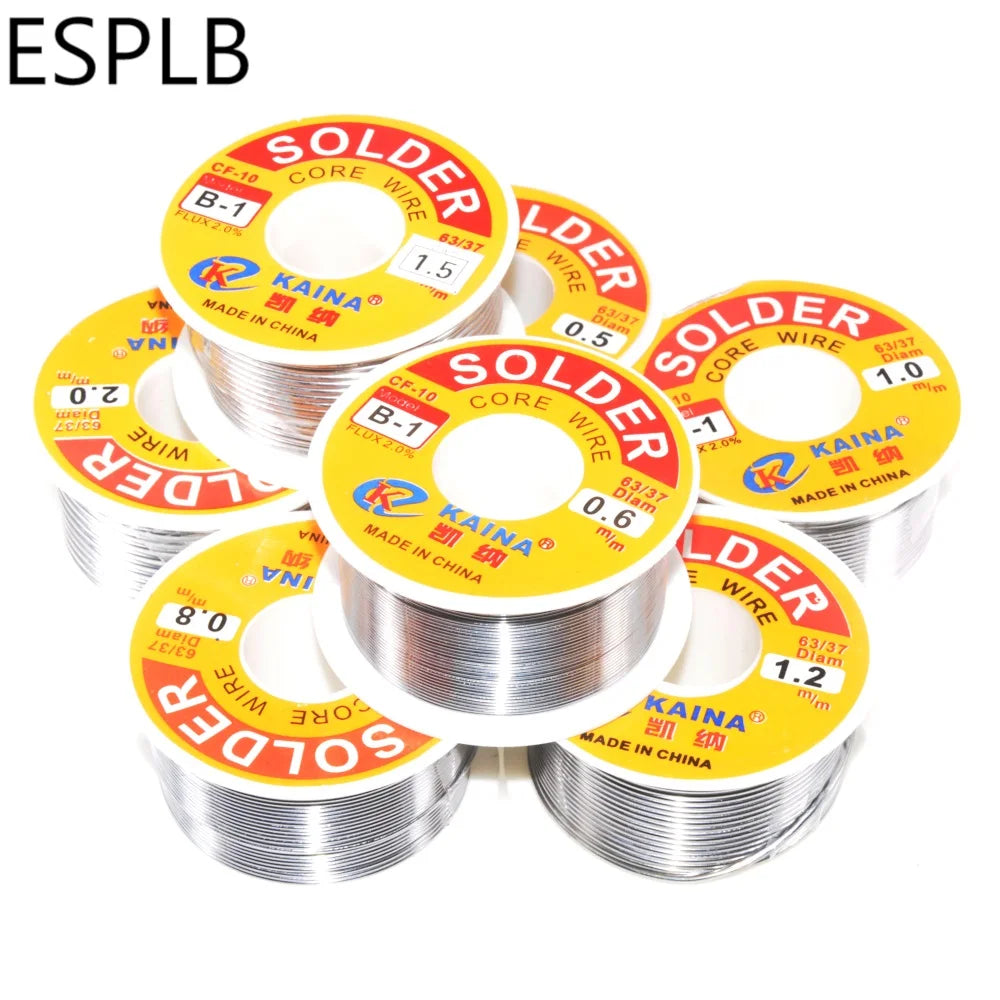 100G Rosin Solder Wire Tin B-1 63/37 CF-10 Flux 2.0% 0.5/0.6/0.8/1.0/1.2/1.5/2.0mm Welding Soldering Iron Cord Reel