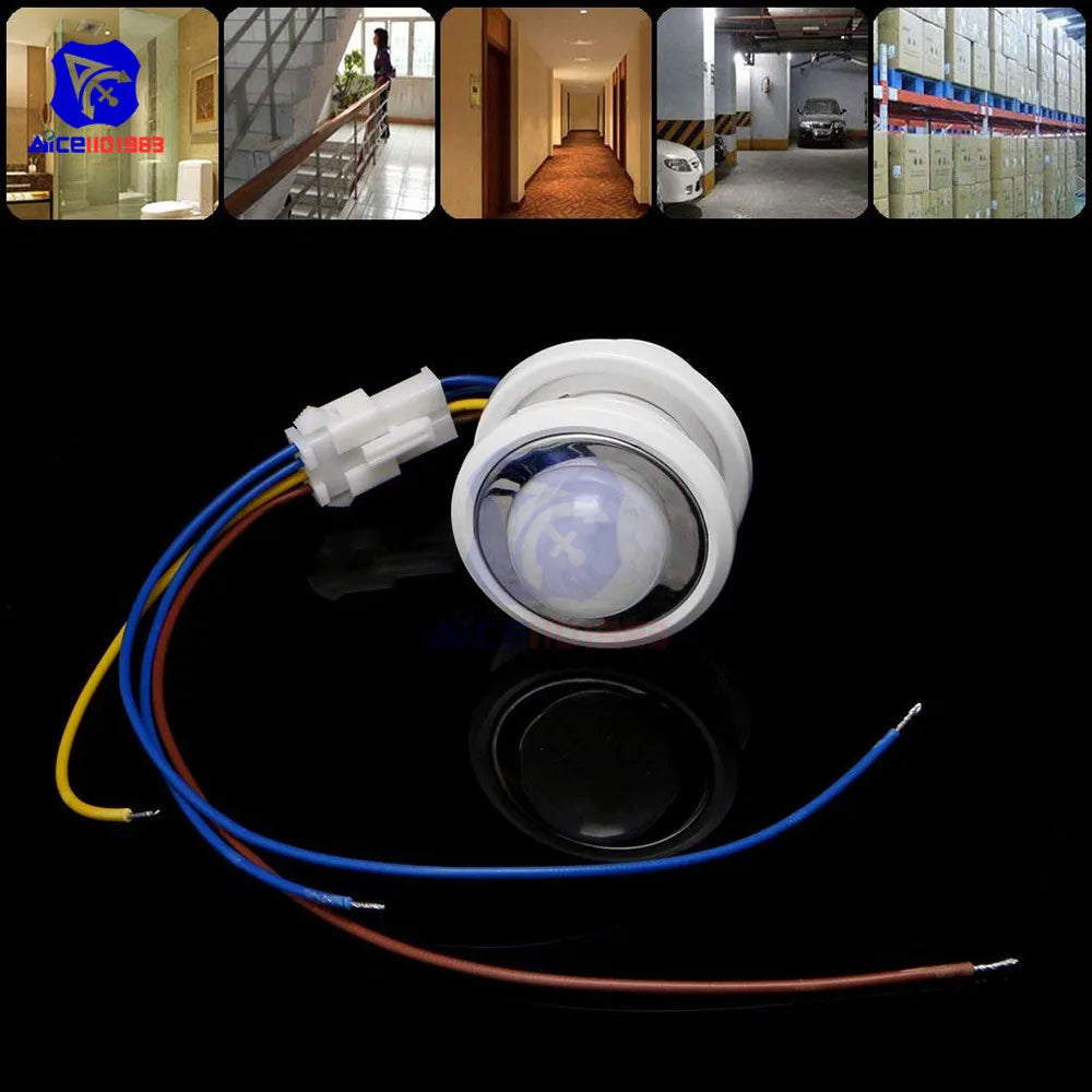 diymore AC 85 -265V Adjustable Time Delay 40mm LED PIR Detector Infrared Motion Sensor Switch