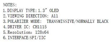1.29 Inch OLED Module 1.29" 12864 Screen White 128X64 OLED LCD LED Display Module IIC SPI Interface CH1115 for Arduino