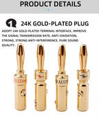 Banana Plug 4mm Alloy Gilding Banana Plugs for Speaker Cable Wire Banana Connector Adapter 8pcs Speaker Banana Plug Adapter