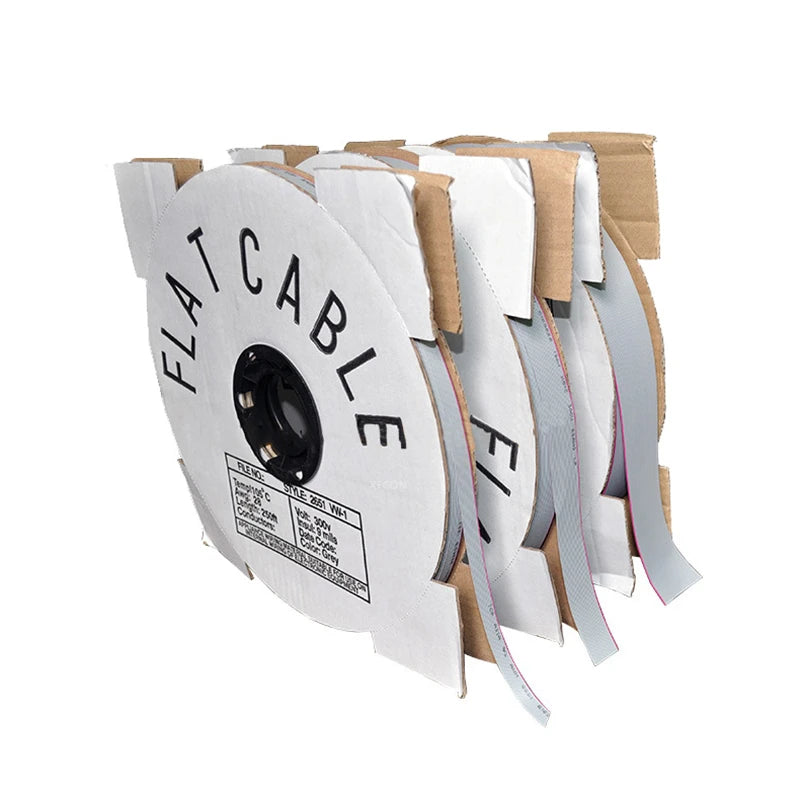 1Meter 0.635mm Pitch Grey Flat Ribbon Cable For IDC FC 1.27MM Connector 10P/14P/16P/20P/40P 30AWG Wire