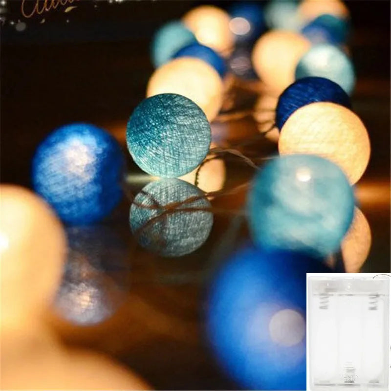 10/20/30 LEDs String Lights Cotton Thread Balls Home Decoration Lamp for Party Wedding Color Light String Christmas Decorations