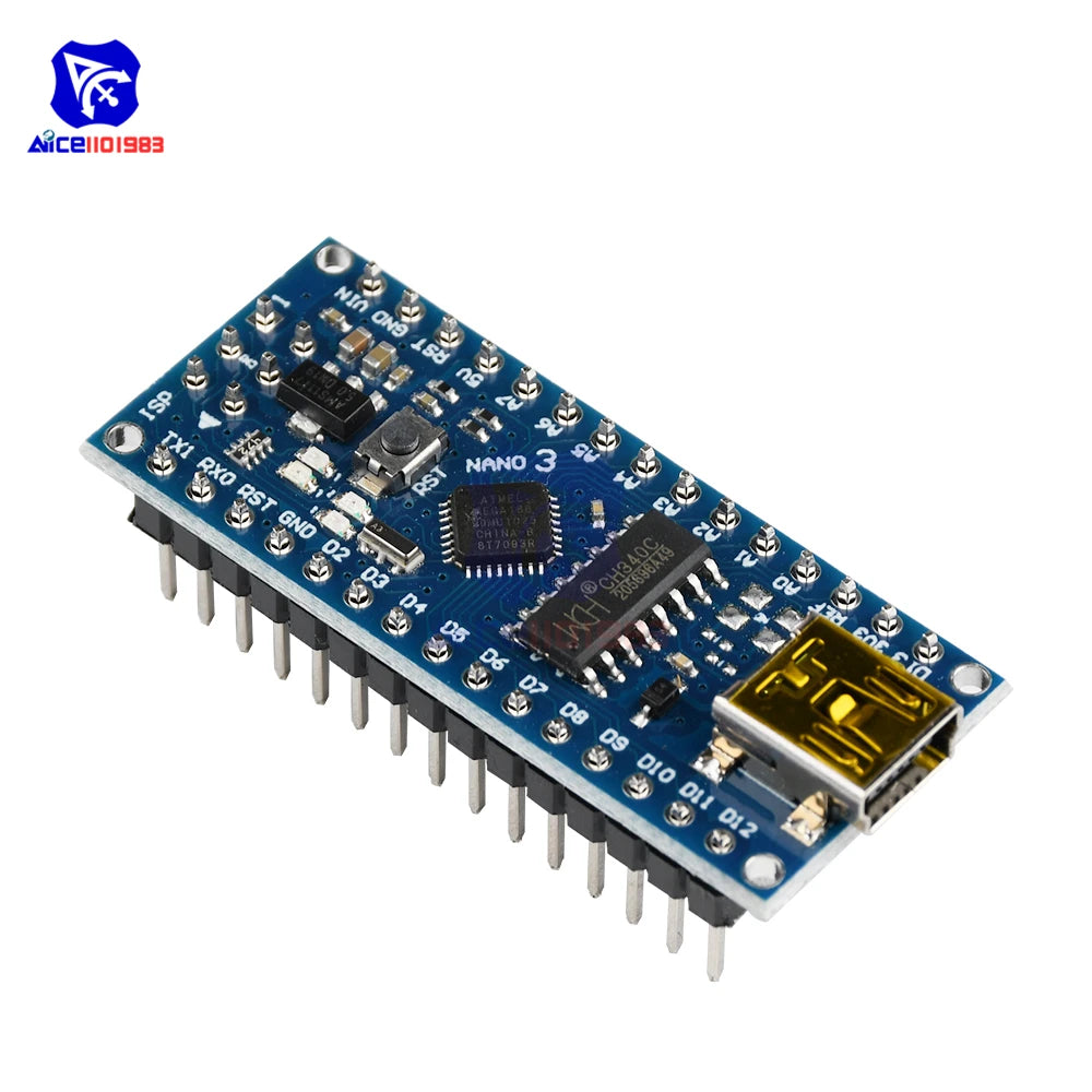 diymore for Arduino Nano V3.0 ATmega168 CH340 CH340G Mini USB Microcontroller Module Development Board for Arduino