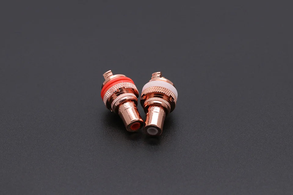 1pair/2pcs Luxury Gold plated RCA Jack Connector Panel Mount Chassis Audio Socket Plug Bulkhead with NUT Solder CUP 3Colors