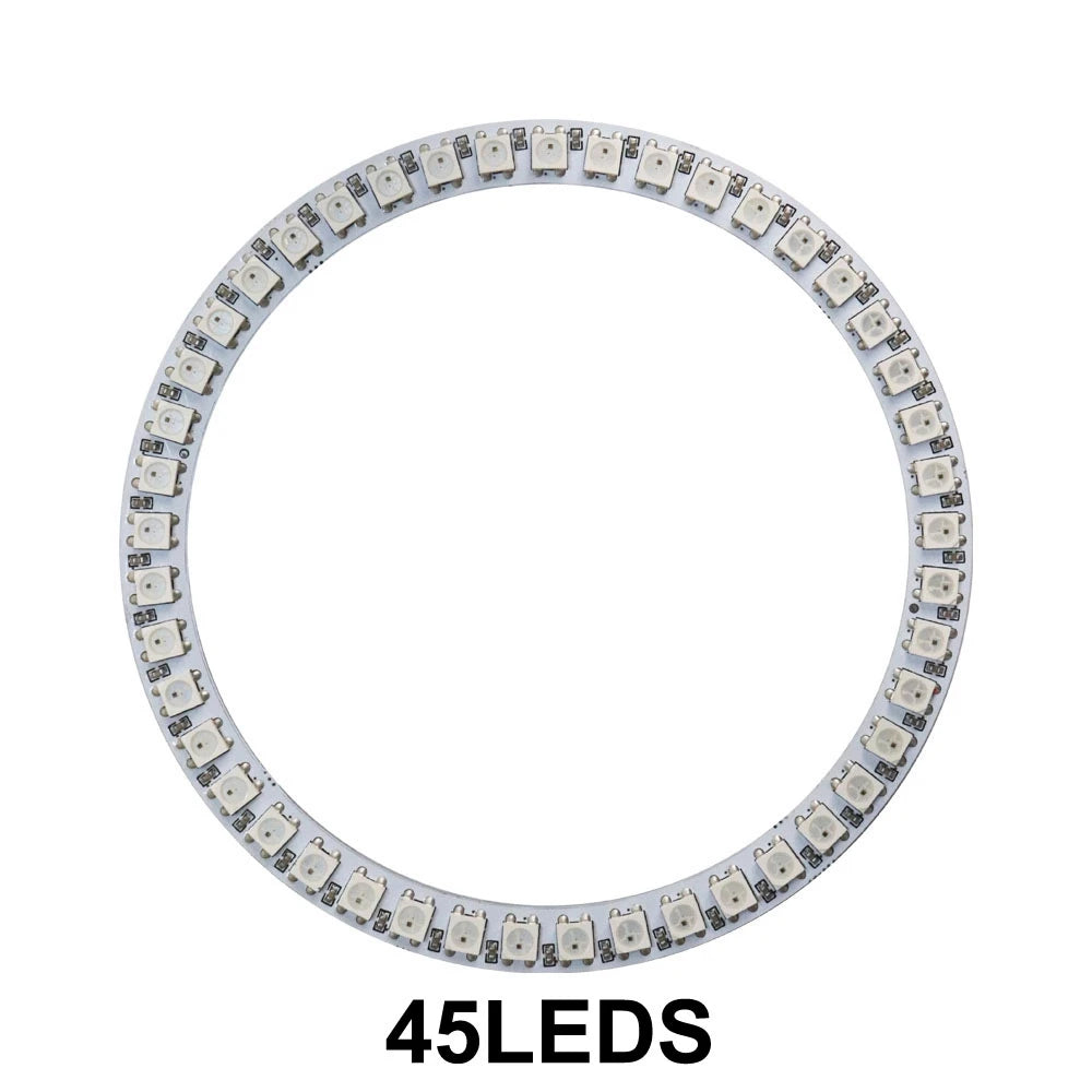 WS2812B 8/16/24/35/45LEDs Pixel Ring SP110E Controller USB Kit RGB Ring Individul AddressabIe WS2812 IC BuiIt-in Lights DC5V