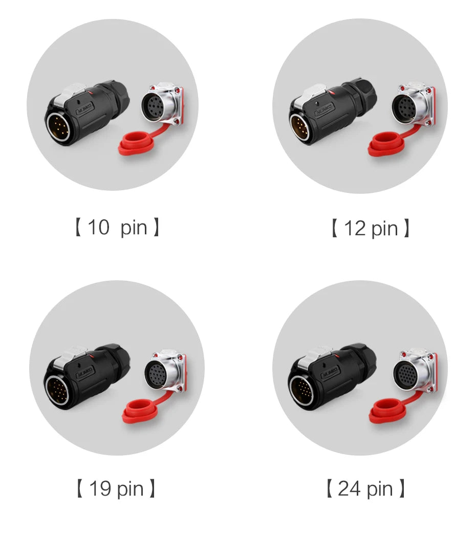 Cnlinko LP24 3 4Pin M24 Aviation Waterproof Power Connector Plug Socket for Radio Audio Visual Video Medical LED UAV Industry