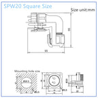 SP20 IP68 Waterproof Quick Connector Socket Multipole Plug Dustproof Right angle Square Industrial Aviation 1-14Pin Connectors