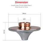 Ultrarayc Laser Nozzles Chrome-plated Double Layers D28 Caliber 1.2mm-1.6mm for Penta Sonic Cutting Metal