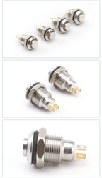8MM 10MM 12MM 16MM Metal Button Switch Self Lock Button High Head Self Lock Switch 1 Normally Open Waterproof Antirust