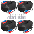 ANNKE 4PCS A Lot 30M 100 Feet BNC Video Power Cable For CCTV AHD Camera DVR Security System Black Surveillance Accessories