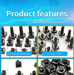 50PCS Momentary Tactile Push Button Click Switch 6X6mm 4.3mm-17mm H=4.3mm 4.5mm 5mm 6mm 7mm 8mm 9mm 10mm 13mm 14mm 4Pin Switch