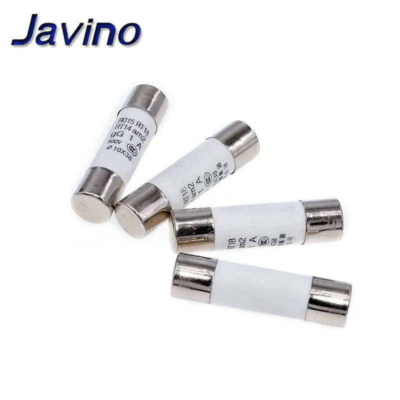 5-60Pcs Javino 10*38 Fast blow Ceramic Fuse 10x38mm Fuse 500V 0.5A 1A 2A 4A 5A 6A 8A 10A 16A 20A 32A RO15 RT18 RT14