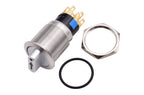 19mm 2 3 Position Metal Selector Rotary Switch Latching Push Button Switch SPDT with 12V LED Illuminated Switch 1NO1NC ON OFF