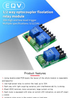 ONE TWO 1 2 channel relay module 30A with optocoupler isolation 5V 12V 24V supports high and low Triger trigger
