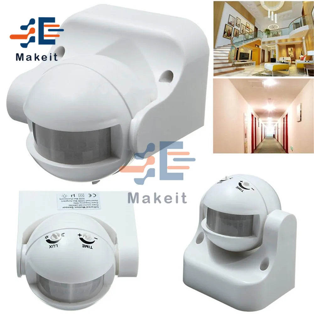 180 Degree Outdoor PIR Infrared Motion Sensor Detector Movement Switch AC 220V-240V IP44 Security Motion Sensor 50Hz 3-2000LUX