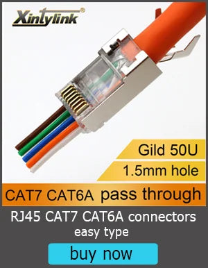 Xintylink 1.2mm RJ45 Connector CAT6 Network Plug 8P8C STP RG RJ 45 Jack Shielded RG45 LAN CAT 6 FTP SFTP Ethernet Cable Modular